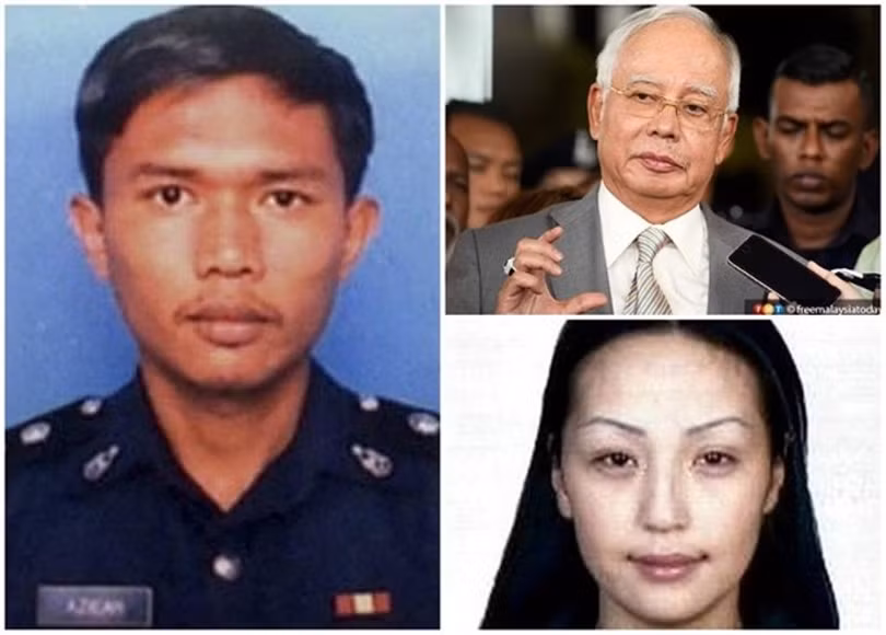 Cựu sĩ quan cảnh sát Azilah Hadri, cựu Thủ tướng Najib Razak và nạn nhân Shaaribuu Altantuya Cựu sĩ quan cảnh sát Azilah Hadri, cựu Thủ tướng Najib Razak và nạn nhân Shaaribuu Altantuya