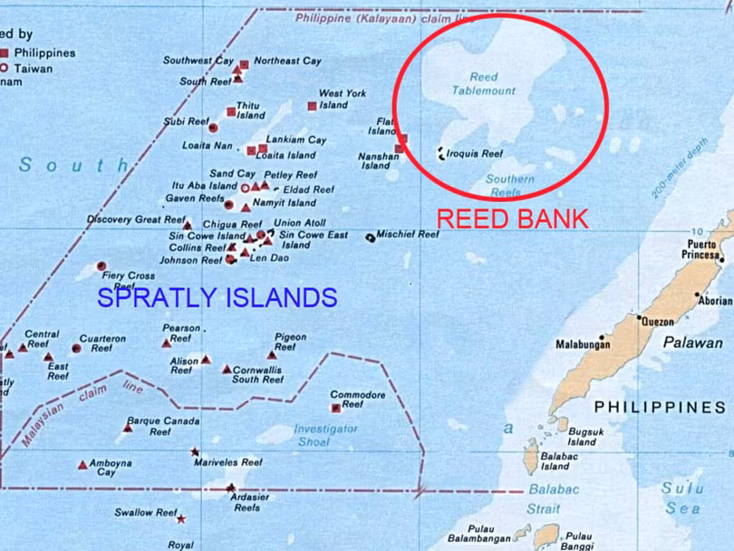 Bải Cỏ Rong (Redd Bank) - nơi xảy ra vụ việc tàu Trung Quốc đâm chìm tàu của ngư dân Philippines Bải Cỏ Rong (Redd Bank) - nơi xảy ra vụ việc tàu Trung Quốc đâm chìm tàu của ngư dân Philippines