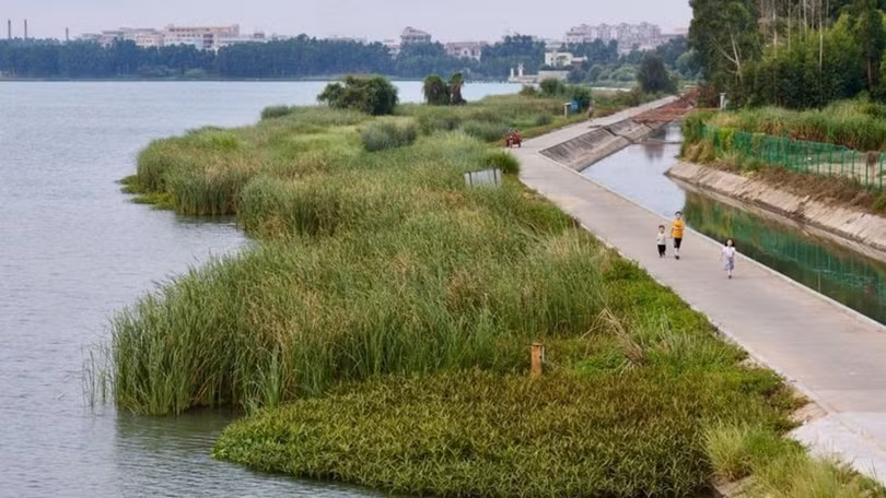 Hệ thống lấy nước ngọt Long Hồ ở Tấn Giang, Phúc Kiến cung cấp cho đảo Kim Môn được xây dựng thời kỳ sau 1992 (Ảnh: Tân Hoa xã). Hệ thống lấy nước ngọt Long Hồ ở Tấn Giang, Phúc Kiến cung cấp cho đảo Kim Môn được xây dựng thời kỳ sau 1992 (Ảnh: Tân Hoa xã).