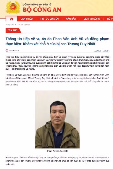 Bộ Công an chính thức thông tin về vụ việc Bộ Công an chính thức thông tin về vụ việc