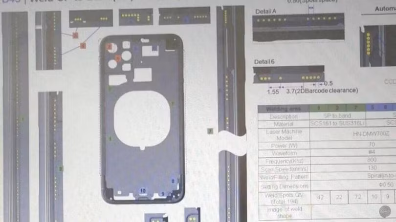 Bộ khung iPhone bị lộ ra. Ảnh: Cult of Mac. Bộ khung iPhone bị lộ ra. Ảnh: Cult of Mac.