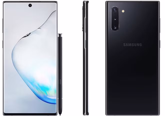 Hình ảnh Galaxy Note 10 phiên bản màu đen. Hình ảnh Galaxy Note 10 phiên bản màu đen.
