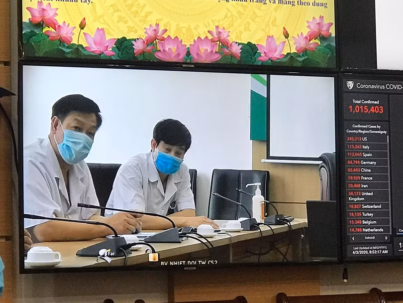 Các điểm cầu tham gia cuộc hội chẩn (ảnh: Thái Bình) Các điểm cầu tham gia cuộc hội chẩn
