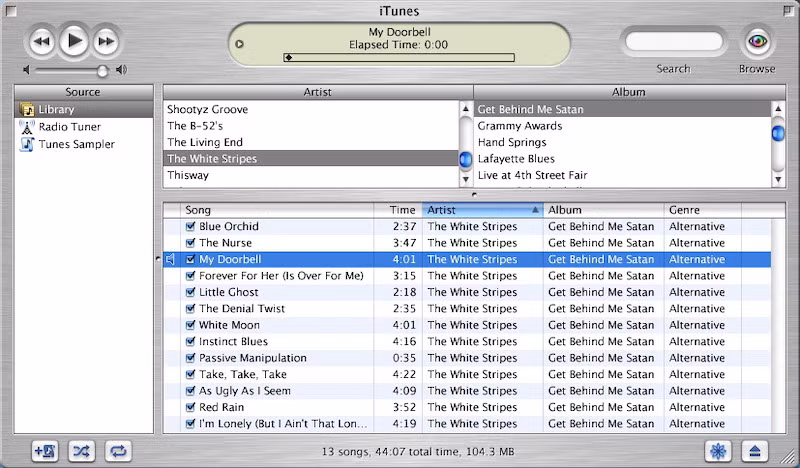 Giao diện ban đầu của iTunes Giao diện ban đầu của iTunes