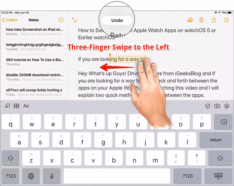 Cách sử dụng tính năng Undo, Redo trên iOS 13 và iPadOS 13 ảnh 2 Cách sử dụng tính năng Undo, Redo trên iOS 13 và iPadOS 13