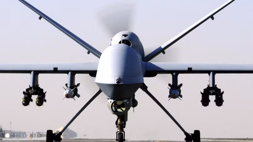 MQ-9 Reaper - loại máy bay được Mỹ sử dụng để tiến hành vụ không kích sát hại ông Soleimani. (Ảnh: internet) MQ-9 Reaper - loại máy bay được Mỹ sử dụng để tiến hành vụ không kích sát hại ông Soleimani. (Ảnh: internet)