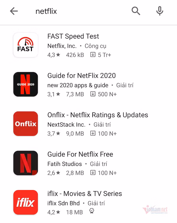 Người dùng không thể tìm thấy ứng dụng Netflix trên "chợ" CH Play của Bphone 86. Người dùng không thể tìm thấy ứng dụng Netflix trên
