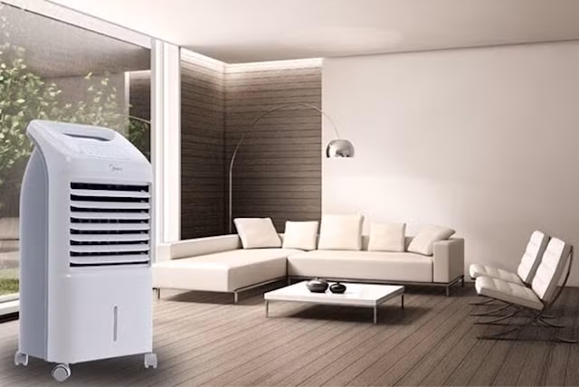 Quạt điều hòa thương hiệu Midea.