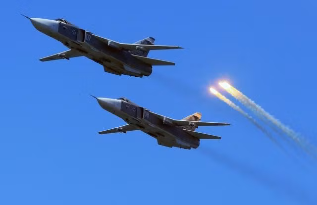 Máy bay cường kích Su-24 của Nga ở Syria (Ảnh: Sohu)