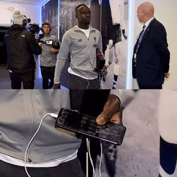 Nhận lương 19,5 tỷ mỗi tháng nhưng vì sao Sadio Mané vẫn sử dụng iPhone vỡ màn hình, dùng tai nghe có dây rẻ tiền thay vì Airpods? - Ảnh 1.
