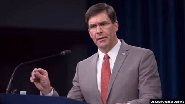 Ông Mark Esper cho biết, Mỹ đang xây dựng hạm đội cho tương lai, sức mạnh hải quân của Trung Quốc không thể sánh được với Mỹ (Ảnh: Lầu Năm Góc).