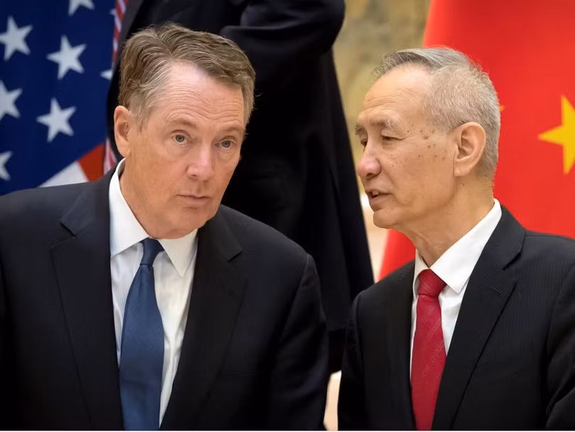 Ông Robert Lighthizer và Phó Thủ tướng Trung Quốc Lưu Hạc - hai người dẫn đầu hai đoàn đàm phán. Ông Robert Lighthizer và Phó Thủ tướng Trung Quốc Lưu Hạc - hai người dẫn đầu hai đoàn đàm phán.