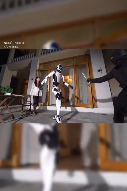 Robot tung cú đá móp cửa ô tô, trình diễn màn cứu mỹ nhân