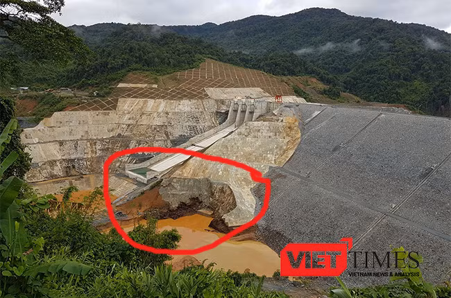 Thủy điện Sông Bung 2 và vị trí xảy ra sự cố vỡ cửa hầm dẫn dòng