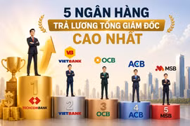 5 ngân hàng trả lương CEO cao nhất: Techcombank dẫn đầu, theo sau là Vietbank, OCB, ACB, MSB