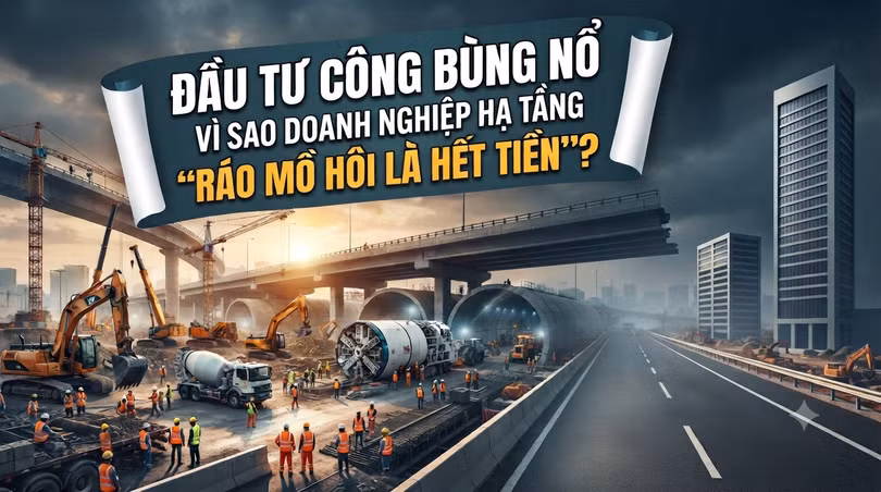 Đầu tư công bùng nổ, vì sao doanh nghiệp hạ tầng “ráo mồ hôi là hết tiền”?