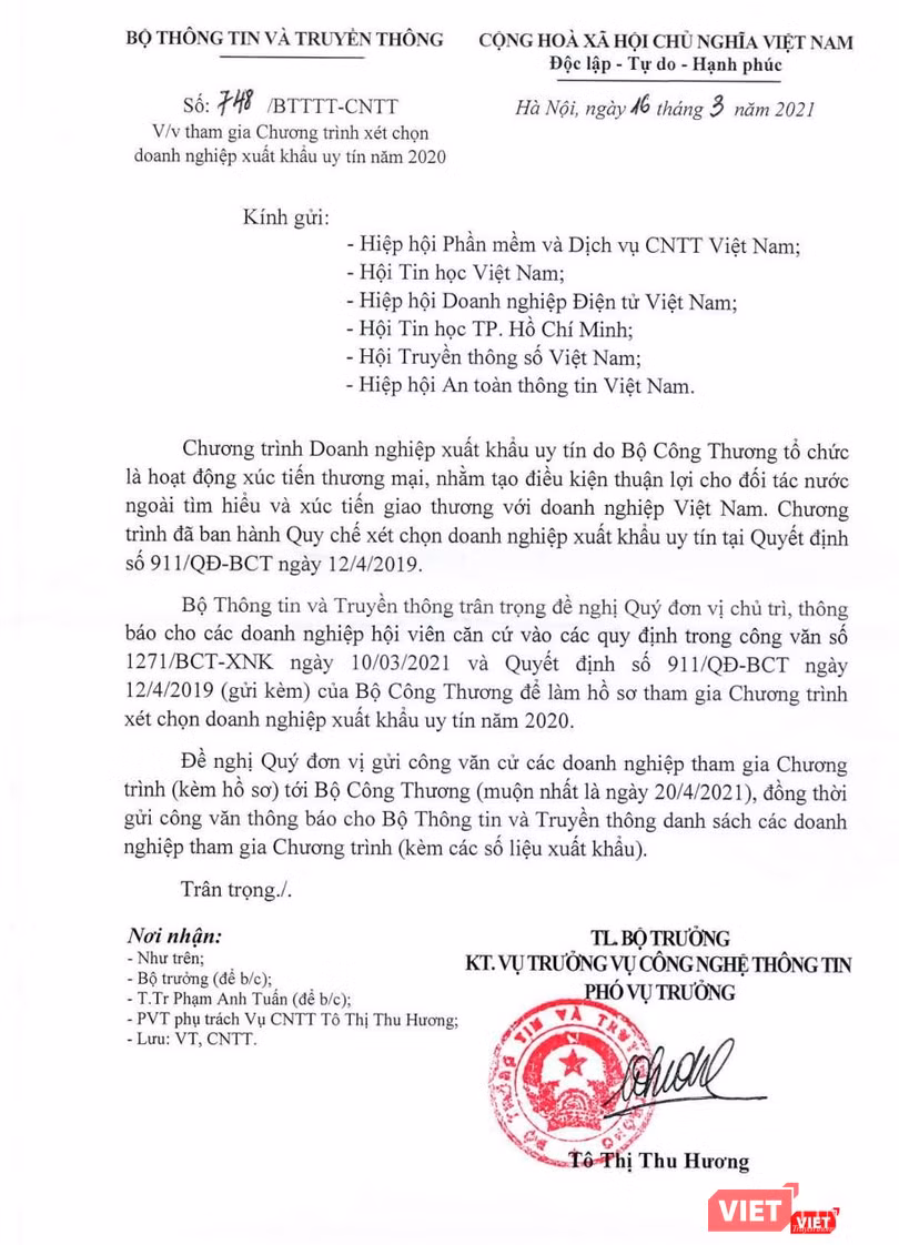 Công văn của Bộ Công thương về chương trình. Công văn của Bộ Công thương về chương trình.