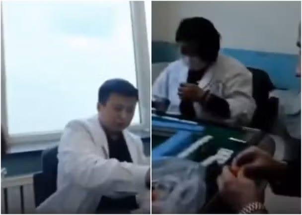 Ông Phạm Khánh Sơn (trái) đang chơi bài trong đoạn video (Ảnh: Đông Phương) Ông Phạm Khánh Sơn (trái) đang chơi bài trong đoạn video (Ảnh: Đông Phương)