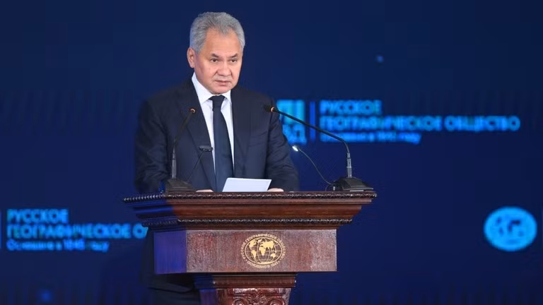 Ông Sergey Shoigu, thư ký Hội đồng An ninh Nga, phát biểu tại một sự kiện ở Moscow vào ngày 23/10. Ảnh: Sputnik.