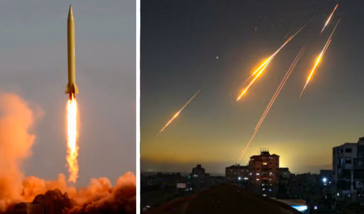 Vụ phóng tên lửa Shahab-3 và sự xuất hiện của tên lửa Iran trên bầu trời Israel. Ảnh: MW.