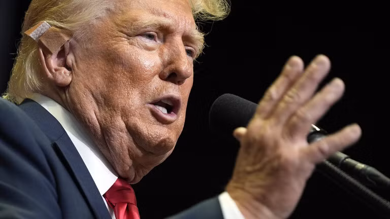 Cựu Tổng thống Mỹ Donald Trump phát biểu tại một cuộc vận động tranh cử ở Grand Rapids, Michigan ngày 20/7 (Ảnh: Getty)
