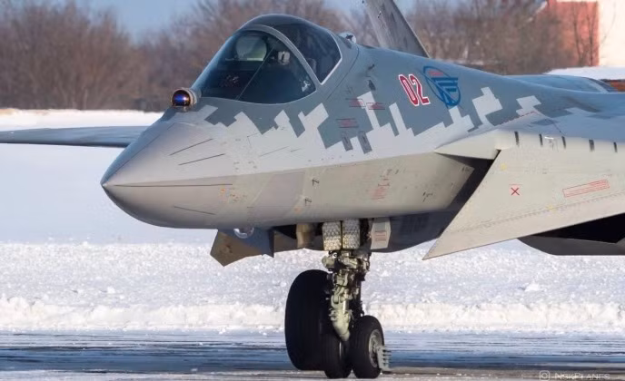 Máy bay chiến đấu Su-57 của Lực lượng Không quân Vũ trụ Nga. Ảnh: MW.