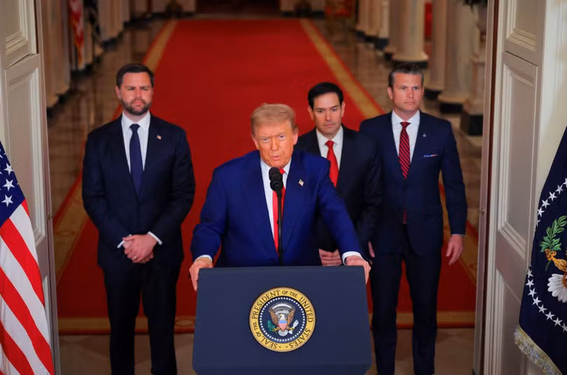 Tổng thống Mỹ Donald Trump có bài phát biểu trước toàn quốc tại Nhà Trắng. Ảnh: Reuters.
