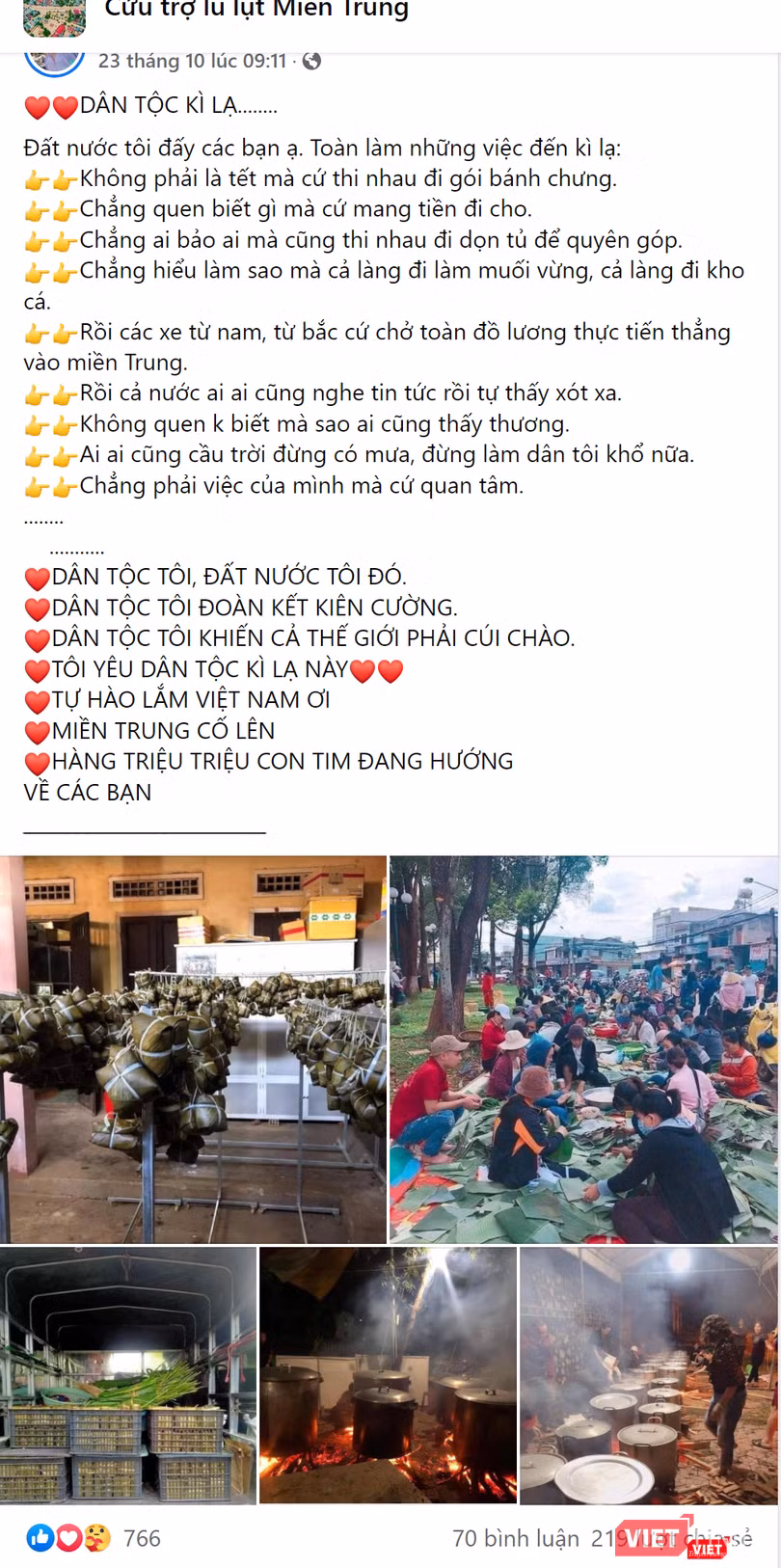Những hình ảnh ấm lòng được chia sẻ trên mạng xã hội. Ảnh chụp từ trang Facebook Cứu trợ lũ lụt miền Trung. Những hình ảnh ấm lòng được chia sẻ trên mạng xã hội. Ảnh chụp từ trang Facebook Cứu trợ lũ lụt miền Trung.