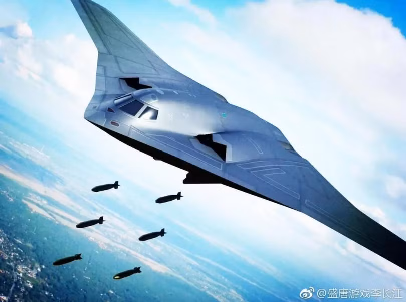 Ảnh đồ họa của mẫu máy bay ném bom chiến lược H-20 của Trung Quốc (Ảnh: Weibo) Ảnh đồ họa của mẫu máy bay ném bom chiến lược H-20 của Trung Quốc (Ảnh: Weibo)