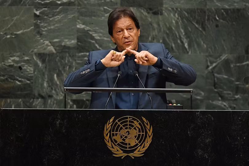 Thủ tướng Pakistan Imran Khan đề cập tới vấn đề Kashmir trong kỳ họp Đại hội đồng LHQ tổ chức mới đây (Ảnh: Getty)