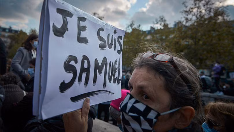Cái chết của thày giáo Samuel Paty làm dấy lên nhiều cuộc tuần hành khắp nước Pháp (Ảnh: Getty)