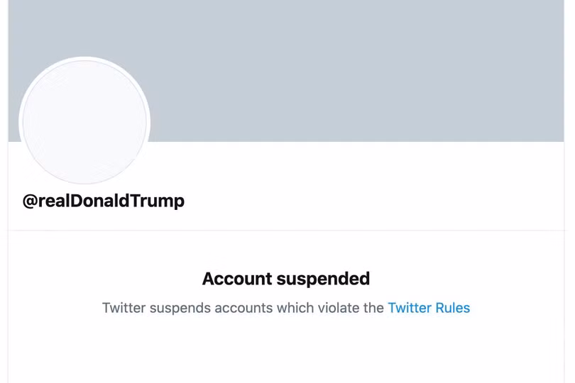 Tài khoản Twitter của ông Trump bị cấm vĩnh viễn (Ảnh: Twitter)