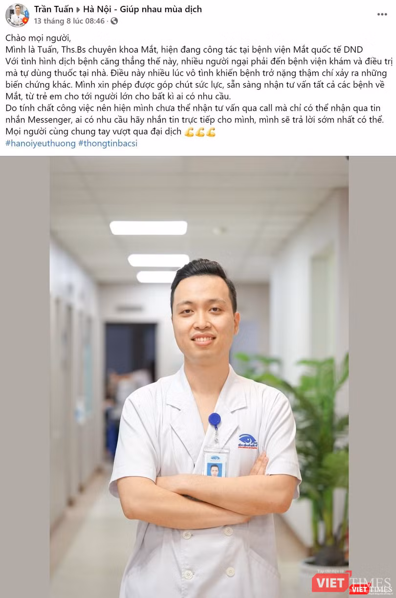 Các bác sĩ đăng thông tin tình nguyện giúp đỡ người dân có nhu cầu tư vấn y tế. Các bác sĩ đăng thông tin tình nguyện giúp đỡ người dân có nhu cầu tư vấn y tế.