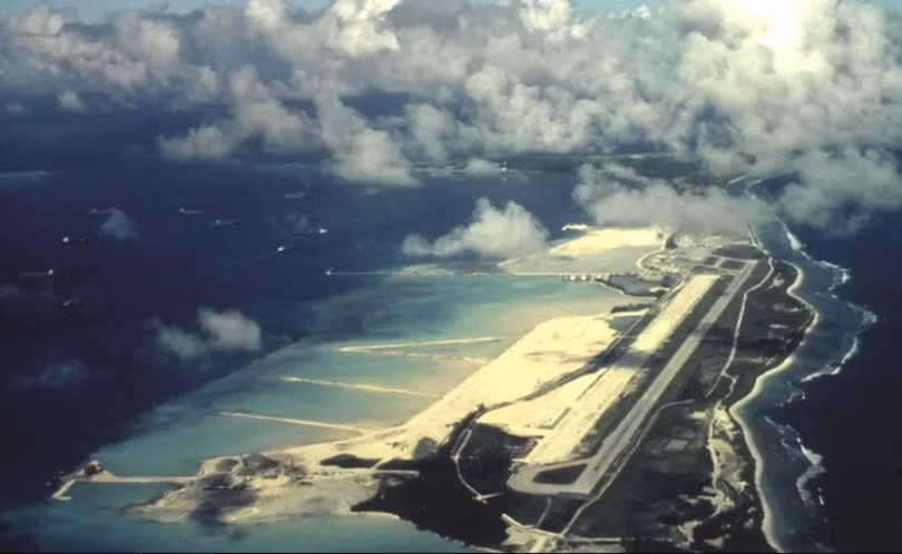 Hình ảnh chụp căn cứ quân sự trên đảo Diego Garcia (Ảnh: Asia Times)