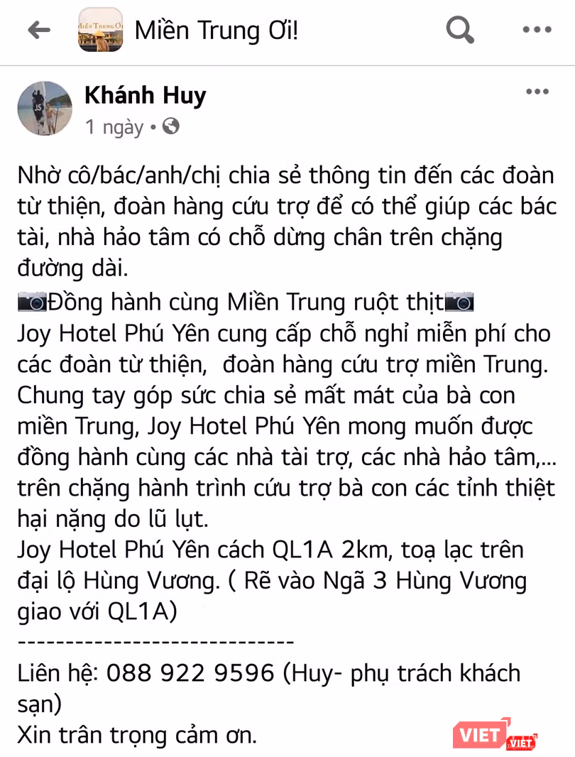 Khách sạn cung cấp chỗ ở miễn phí cho các đoàn từ thiện đến miền Trung. Khách sạn cung cấp chỗ ở miễn phí cho các đoàn từ thiện đến miền Trung.