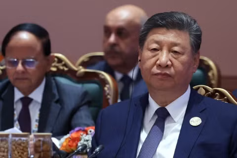 Chủ tịch Trung Quốc Tập Cận Bình tham dự một phiên họp trong ngày thứ hai của Hội nghị thượng đỉnh BRICS tại New Delhi, Ấn Độ, ngày 13/9. Ảnh: Reuters.