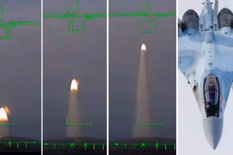 Tên lửa Kh-31PM và máy bay chiến đấu Su-35. Ảnh: MW.