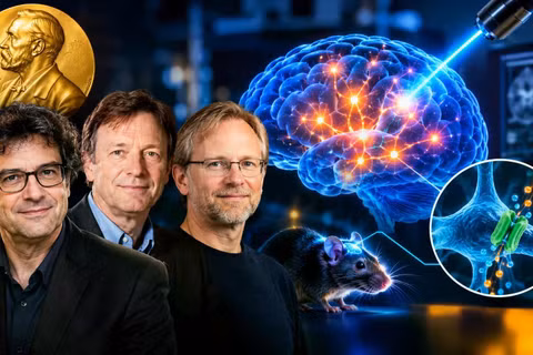 Giải Nobel Y sinh 2026 đã được trao cho Karl Deisseroth, Peter Hegemann và Georg Nagel vì những khám phá liên quan đến các kênh ion điều khiển bằng ánh sáng và quang di truyền học - một bước đột phá đã làm thay đổi cách các nhà khoa học nghiên cứu về não bộ. Ảnh: Getty.