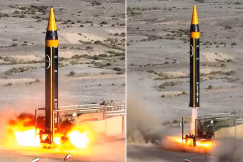 Iran phóng tên lửa đạn đạo hạng nặng Kheibar. Ảnh: MW.