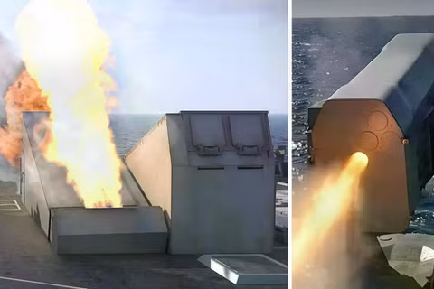 Bệ phóng tên lửa trên boong (trái) và RTX (phải). Ảnh: BAE Systems.