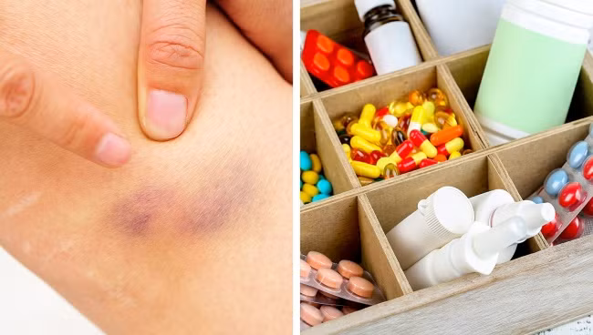 Việc sử dụng một số loại thuốc tác động đến máu có thể là nguyên nhân gây ra các vết bầm tím. Ảnh: Brightsite