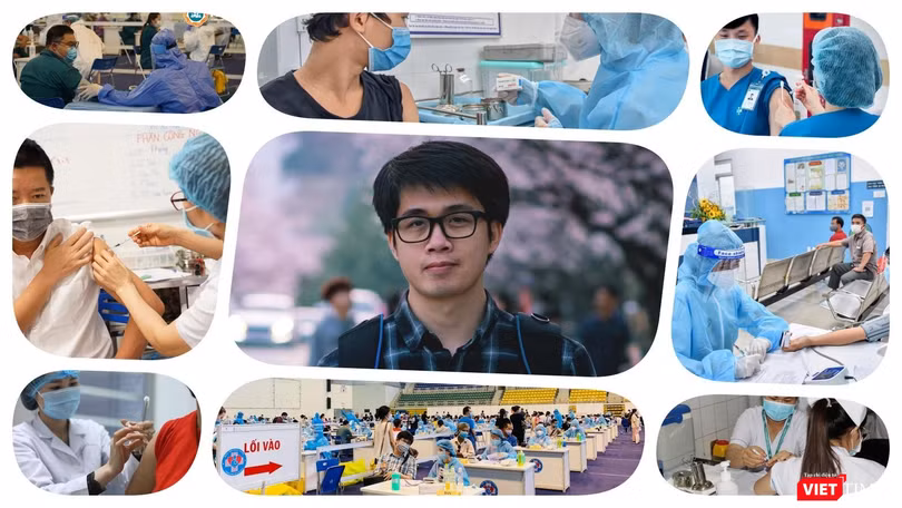 Tiêm chủng COVID-19 trong tâm dịch TP.HCM. Ảnh: Hoà Bình ghép