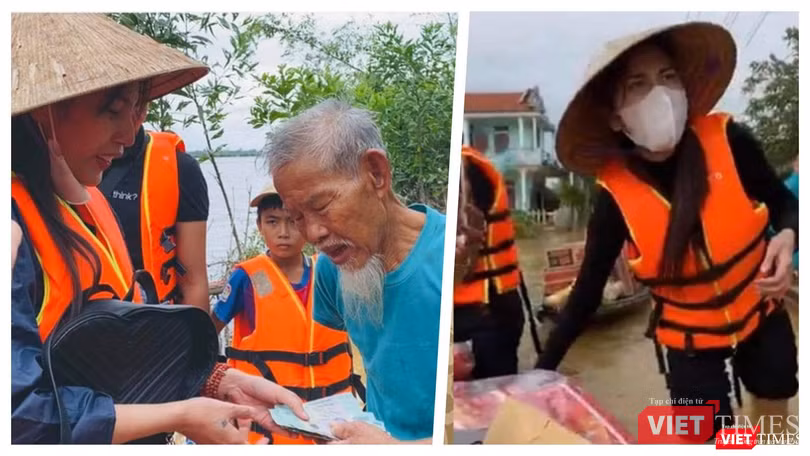 Ca sĩ Thuỷ Tiên đã kêu gọi được tổng số tiền lên tới hơn 60 tỷ đồng hỗ trợ, cứu trợ bà con vùng lũ (Ảnh: FBNV - Hoà Bình ghép) Ca sĩ Thuỷ Tiên đã kêu gọi được tổng số tiền lên tới hơn 60 tỷ đồng hỗ trợ, cứu trợ bà con vùng lũ (Ảnh: FBNV - Hoà Bình ghép)