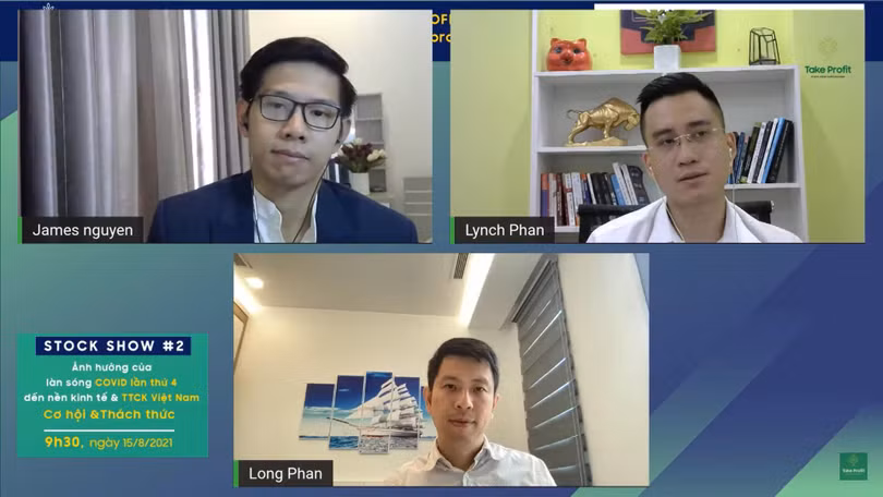 Buổi tọa đàm “Ảnh hưởng của làn sóng Covid-19 lần thứ tư đến nền kinh tế &amp; TTCK Việt Nam” (Ảnh chụp màn hình)