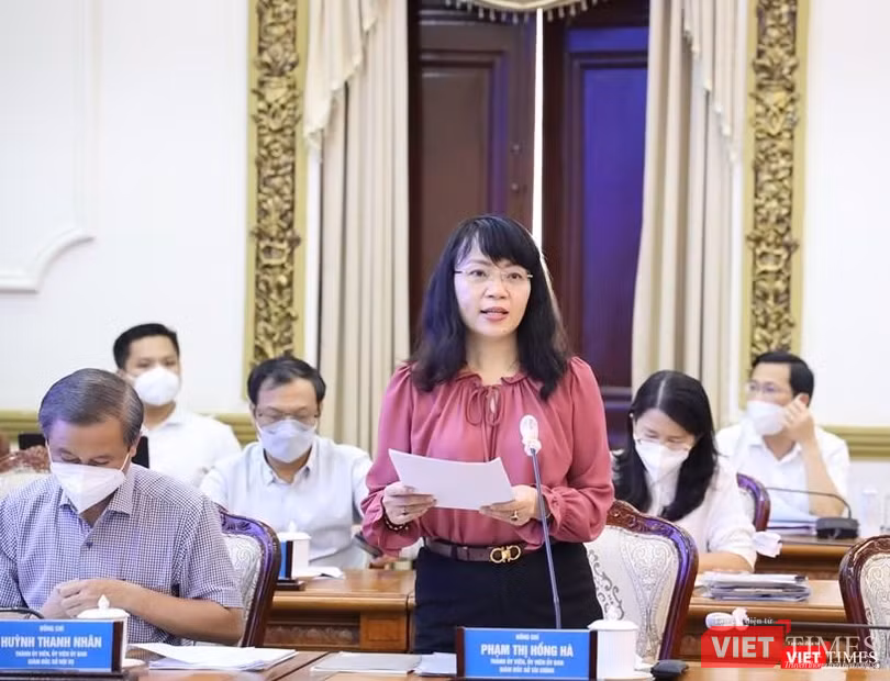 Giám đốc Sở Tài Chính TP.HCM Phạm Thị Hồng Hà đánh giá về công tác thu ngân sách trên địa bàn. Ảnh: Linh Nhi Giám đốc Sở Tài Chính TP.HCM Phạm Thị Hồng Hà đánh giá về công tác thu ngân sách trên địa bàn. Ảnh: Linh Nhi