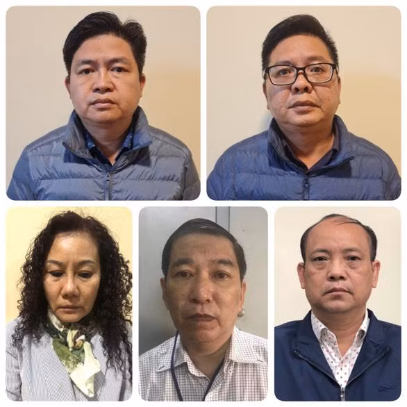 Các bị can từ trái sang phải- Nguyễn Vũ Bảo Hoàng; Nguyễn Ngọc Trường Chinh; Nguyễn Thị Bích Ngọc; Quan Minh Tuấn; Nguyễn Văn Lành - Ảnh: CACC Các bị can từ trái sang phải- Nguyễn Vũ Bảo Hoàng; Nguyễn Ngọc Trường Chinh; Nguyễn Thị Bích Ngọc; Quan Minh Tuấn; Nguyễn Văn Lành - Ảnh: CACC