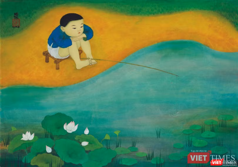 Mai Trung Thứ- Le petit pêcheur du lac (Child Fishing by The Lake) Mai Trung Thứ- Le petit pêcheur du lac (Child Fishing by The Lake)