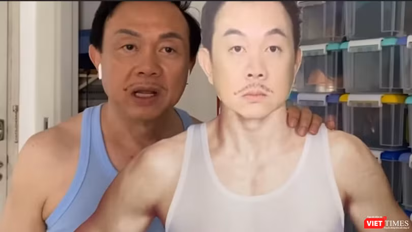 Hình chụp nghệ sĩ Chí Tài trong video tập luyện ở cầu thang bộ (Nguồn: FBNV)