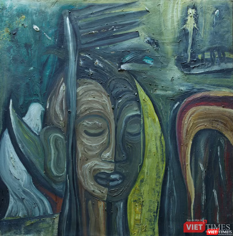 See the empty world | Nhìn sự trống không của thế gian - Oil on vancas | Sơn dầu trên bố | 80 x 80 cm, 2012 See the empty world | Nhìn sự trống không của thế gian - Oil on vancas | Sơn dầu trên bố | 80 x 80 cm, 2012