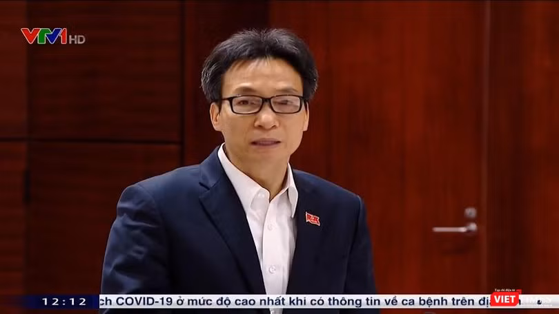 Phó Thủ tướng Vũ Đức Đam nhấn mạnh tại cuộc họp sáng nay, cần đảm bảo an toàn tối đa cho lực lượng phòng, chống dịch (Ảnh chụp màn hình cuộc họp khẩn) 
